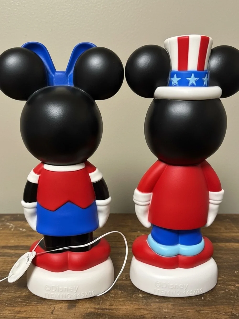 Disney Patriotic Mickey and Minnie Mouse set of 2 blowmolds battery operated